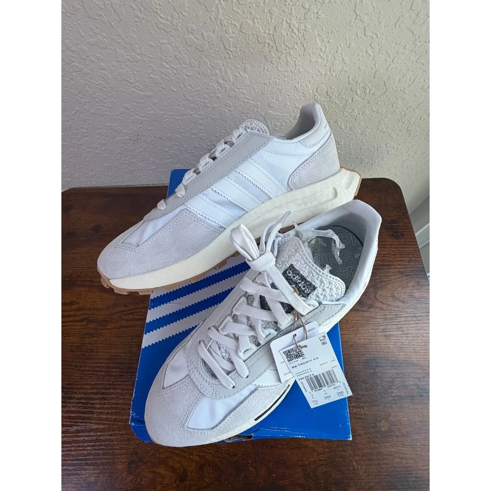 Adidas Retropy E5 Mens Sneakers Crystal White Matte Silver H03075 Size 7.5